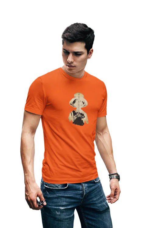 Orange - Large Luffy One Piece T shirt For Men TeesTheDay