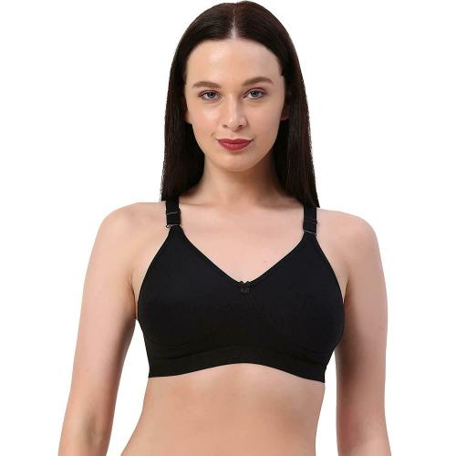 Planet Inner Women Black Non Padded Cotton T-Shirt Bra (40D size)