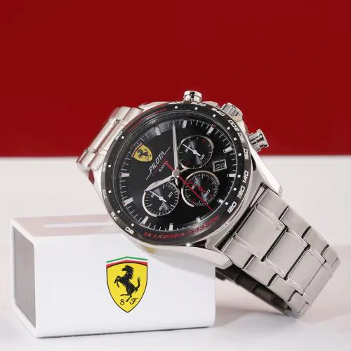 SCUDERIA FERRARI PILOTA EVO Chronograph Black Round Dial Men's Watch - 0830714