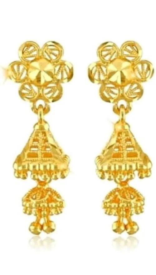 MANVEER ENTERPRISE 1 Gram Gold Earrings German Silver Tops Top Earring Jhumki Jhumkas Jumka Studs