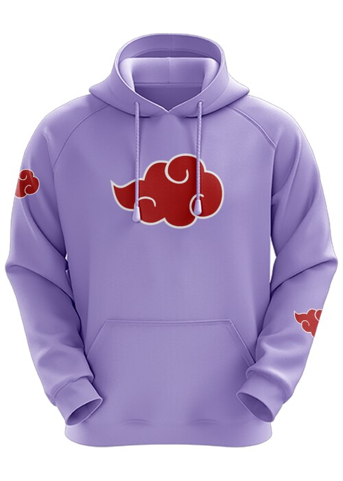 Small - Unisex Lilac Lavender Akatsuki Cloud Naruto Hoodie Anime Hoodie TeesTheDay