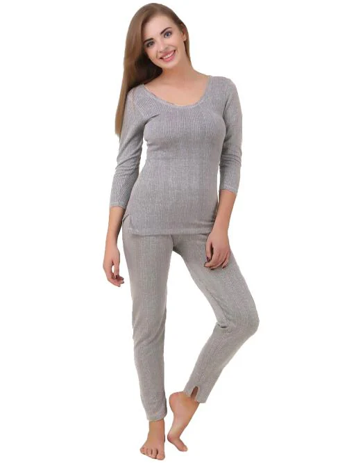 Hap Women Thermal wear-Set_Grey_XXXL