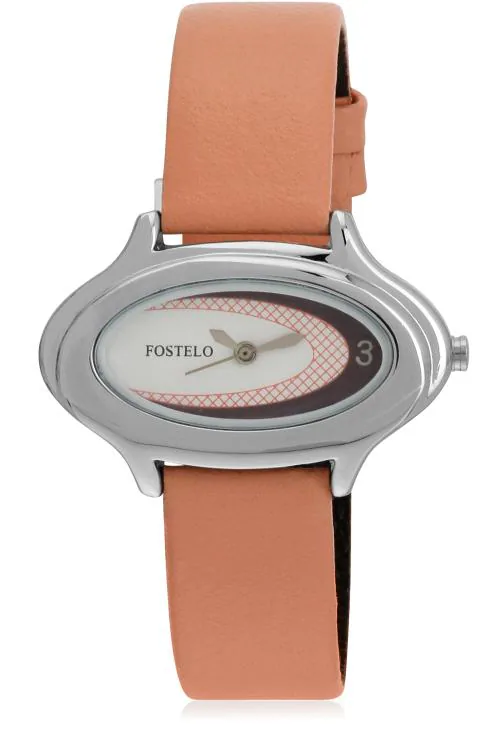 FOSTELO WHITE WOMEN'S WRIST WATCHES FST-22
