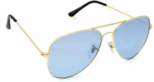 EYEMYEYE Gold Metal UV Protection, Riding Glasses Aviator Sunglasses For Men And Women - 62 mm