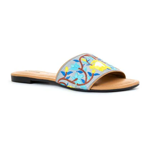 Khadim Blue Flat Mules for Women