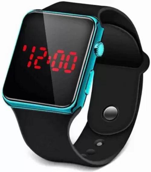 Hala Square LED Sky Blue Case Digital Watch - For Boys & Girls