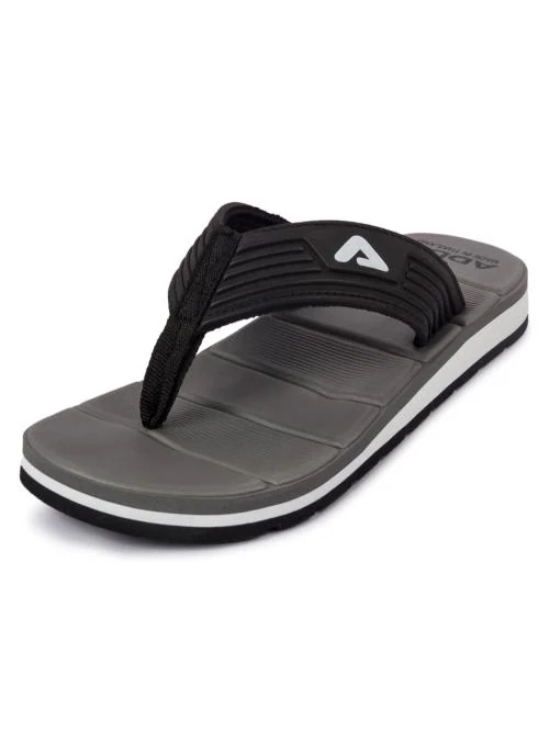 ADDA Men Grey & Black Thong Flip-Flops