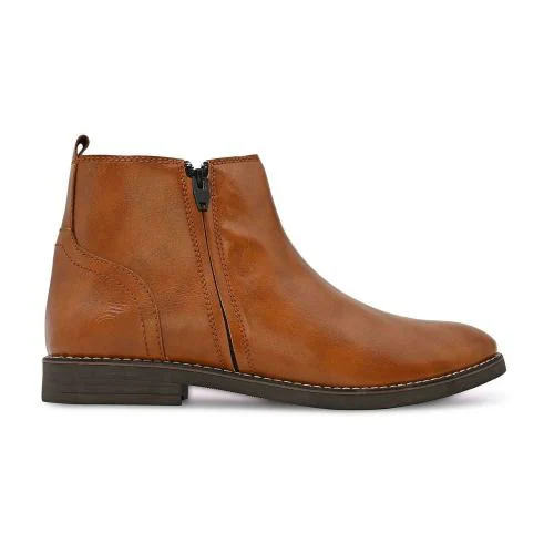 Fentacia Men Tan Side Chain Premium Chelsea Boots