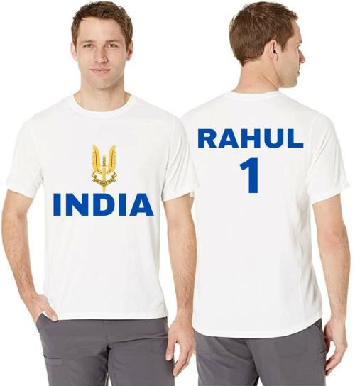 Estaban Men White Kl Rahul Typography Polycotton T-Shirt (M)