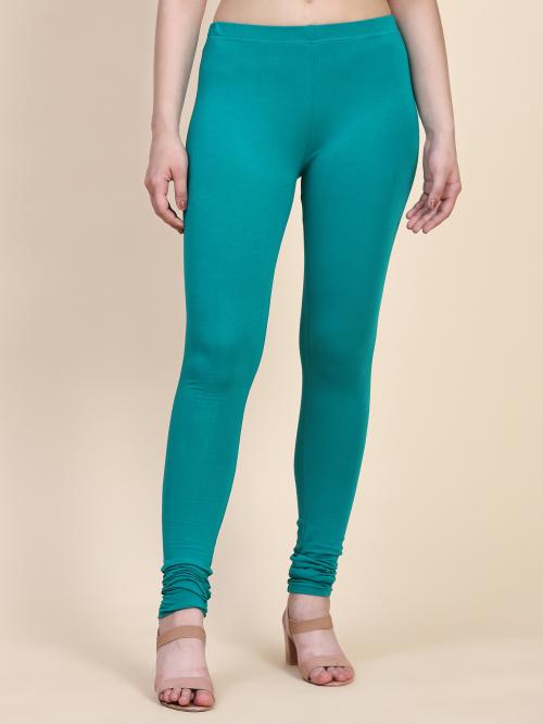 Outflits Ladies Chudithar Leggings (GREEN, Medium)