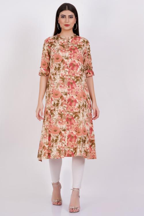 Anavya Present Women Black & Red Cotton Ethnic Motifs Printed A-Line Kurta