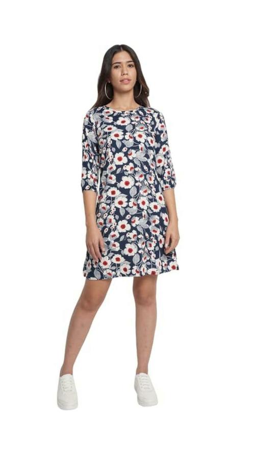 WISH ME Women Multicolor Solid Polyester Regular Fit Mini Dresses