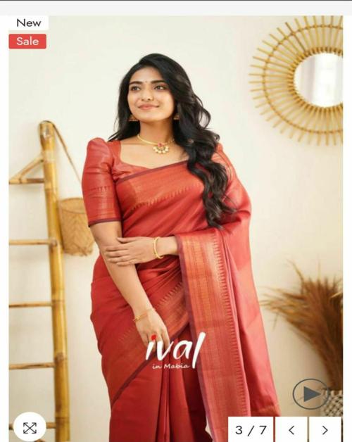 SARika ENTERPRISE PURE BANARASI SILK SAREE WITH LOVELY BLOUSE PIECE(RED)