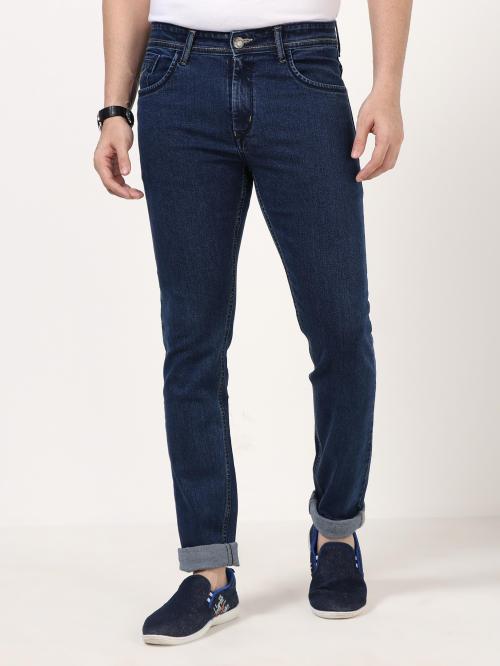 Rj Denim Men Blue Denim Mid Rise Jeans (40)