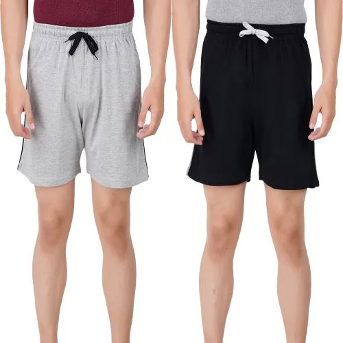 Buy PRIDE APPAREL Men's Cotton Regular Shorts Without PocketBlack,Grey Online at Best Prices