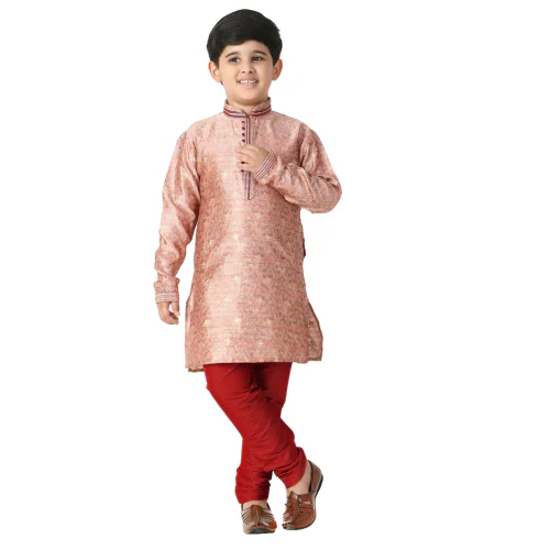 Pro-Ethic Style Developer Ethnic Wear Silk Blue Kurta Pajama Set for Kids and Boys