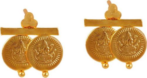 Memior Gold Plated Coin Earrings Gold (Women)