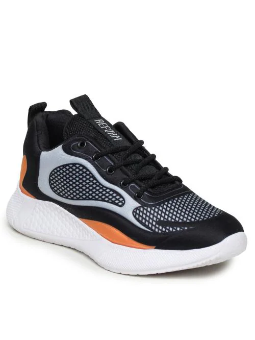 REFOAM Men Black & White Running Sports Shoes