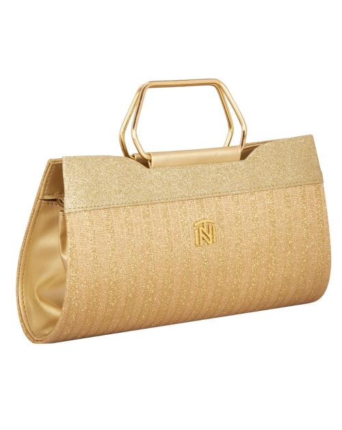 INIT Glint Golden Shiny Glittering Ladies Clutch Wallet Party Clutches Wedding Purses