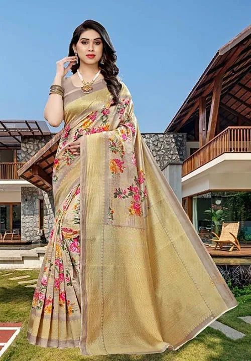 Saran Women Multicolor Pure Silk, Art Silk Saree