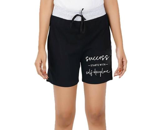 Jocker Women Black Cotton Tights And Shorts (L)