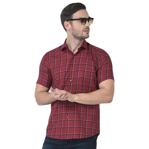 Zeal G Men Regular Fit Checkered Spread Collar Casual Shirt