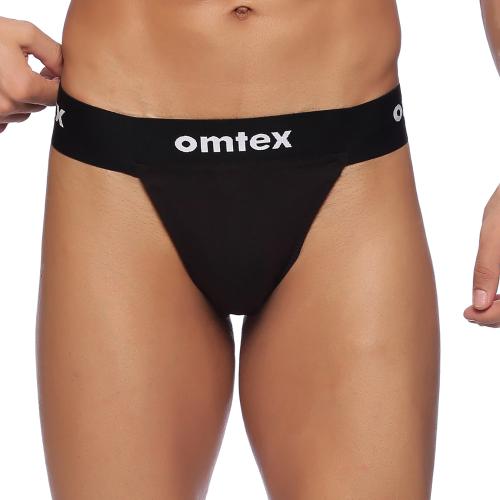 Omtex Rio Back Covered Supporter for Men - Black - Large