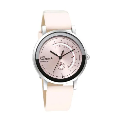 Fastrack Analog Dial Pink Band Pink Watch-6172Sl03 For Womens