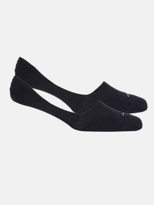 Jockey 7099 Men's Black Solid Cotton Blend Pack of 2 No-show Socks