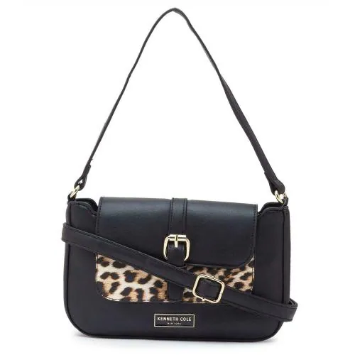 Kenneth Cole Black Leopard Sling Bag for Women with Detachable Strap (KCNYSL1002)
