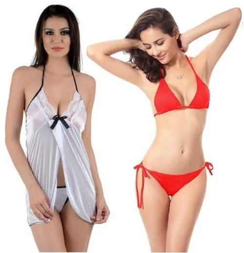 Iyaracollection Women Silver, Red Self Design Pure Satin Bra And Panty Set