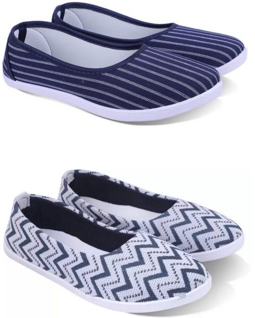 LASKARA Women and Girls Bellies (Multicolor) - UK 5 (pack of 2) (SPY-L09-WHTBL-L34-GRLN)