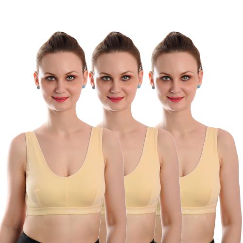 Missfire Women Full Coverage Non Padded Sports Bra (Pack Of 3)(Multicolor 2)