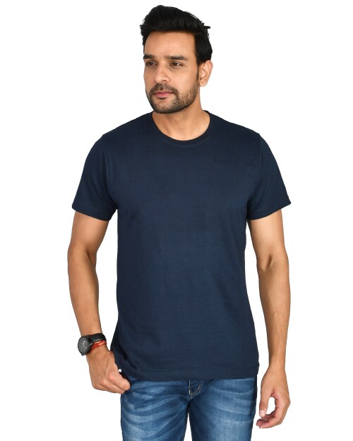 Burundi Blu Plain Round Neck 100% Cotton T Shirt For Men| Men T Shirt| Men Tshirt| Tshirt for Men| T Shirts| Tshirts| Formal Tshirt| Men Tshirt| Men T shirt| T shirt|_Cotton_Plain_NB_HS_L