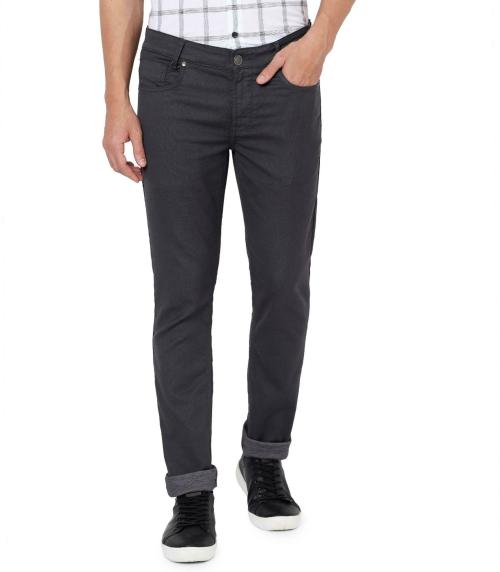 Mufti SUPERSTRETCH COTTON JEANSSUPER SLIM FIT 5 POCKET NON DENIM JEANS IN GREY WASH