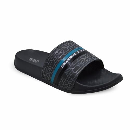 Columbus Men's SLD 002 (M) Slides Dark Grey/Aqua UK/India-10