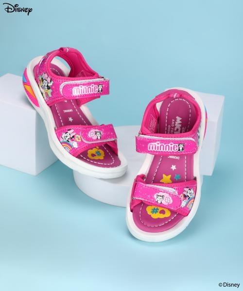 PARAGON Disney Minnie Mouse DK8007C Kids Sandals with Cushioned Insoles and Anti-Skid Soles | Comfortable Everyday Casual Sandals for Kids Ideal for Outdoor Use