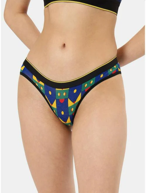 Bummer Women Multi Printed Modal Lazyluna Bikini Brief For Women