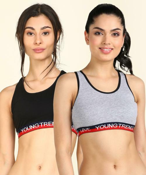 Young Trendz Women Multicolor Solid Pack of 2 Sports Bra