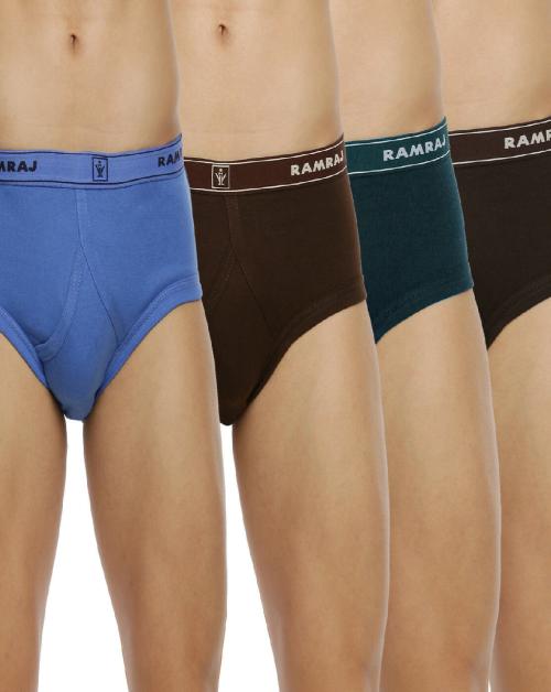 Ramraj Cotton Men Multicolour Cotton Briefs Pack of 4