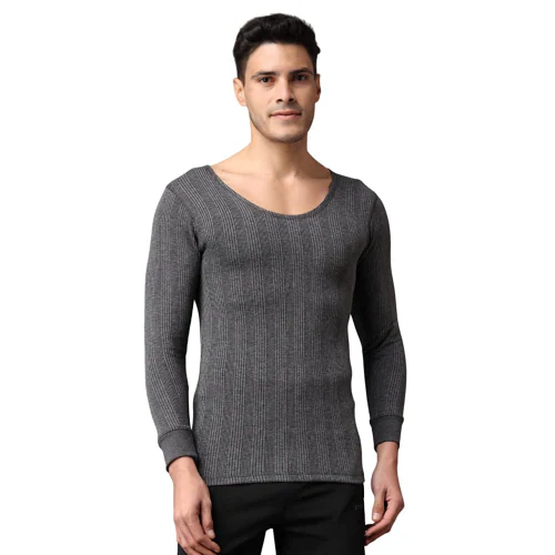 Wearslim Winterwear Thermal Vest for Men, Long Sleevs Upper Innerwear Warmer Round Nack Vest for Winters Color - Dark Grey (Size - 3XL)