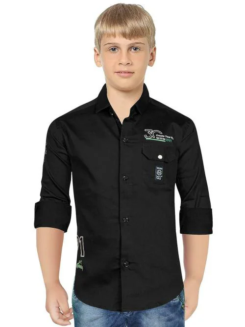 LYRICS Boys Black Shirt Black 6-7 Y