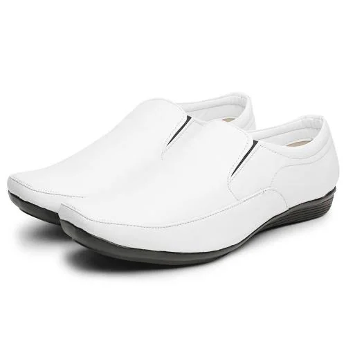 Vitoria White Slip-On Formal Shoes For Men And Boys