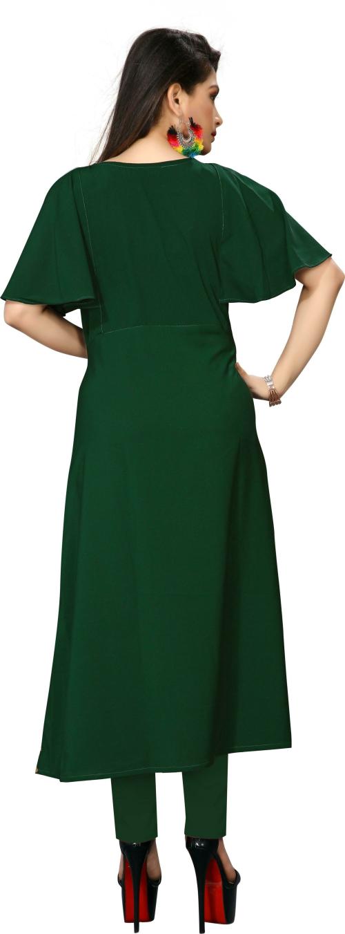 Stree Mantra Women Green Printed Poly Crepe Single A-Line Kurta (XXL)