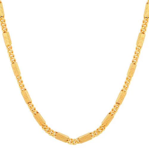 Fashion Frill Stylish Gold Plated Golden Chain For Men Boys Neck Chain Necklace 22 Inches