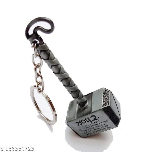 Buy MorningVale Keychain Thor Hammer Keychain Hammer Key Ring (Silver