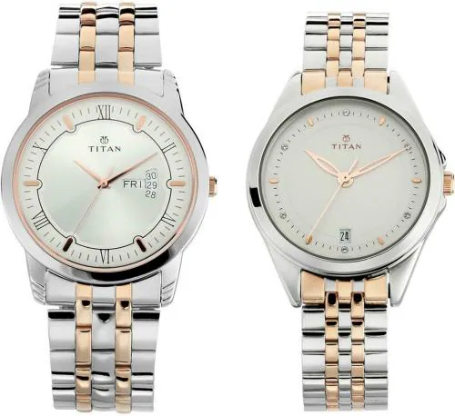 Titan Free Size Silver Dial Multi-Color Strap Analog Watch For Couple - (17742565KM01)