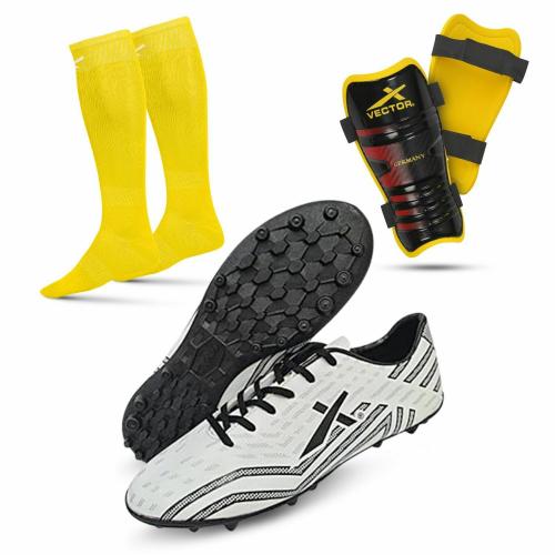 Vector X Combo of X-Force Shoe, Pair of Shin Guard & Pair of Stockings Football Kit