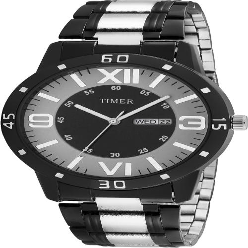 TIMER DAY AND DATE STAINLESS STEEL ANALOG WATCH - NEW RANGE FOR ALL GENERATIONS