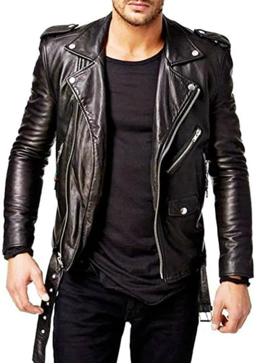 Hiller Men Leather Jacket (L)